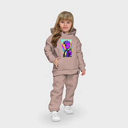 Детский костюм оверсайз Барт Симпсон - фантазия - поп-арт, цвет: пыльно-розовый — фото 2