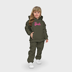 Детский костюм оверсайз Блестящий логотип Барби, цвет: хаки — фото 2