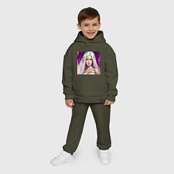 Детский костюм оверсайз Барби с распущенными волосами, цвет: хаки — фото 2