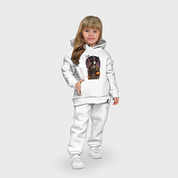 Детский костюм оверсайз Скелет в стиле стимпанк - хэллоуин, цвет: белый — фото 2