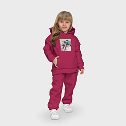 Детский костюм оверсайз Stray Kids вместе, цвет: маджента — фото 2