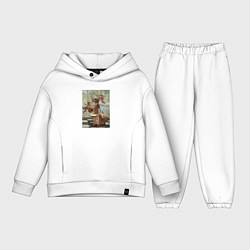 Детский костюм оверсайз Жизнь глазами кота, цвет: белый