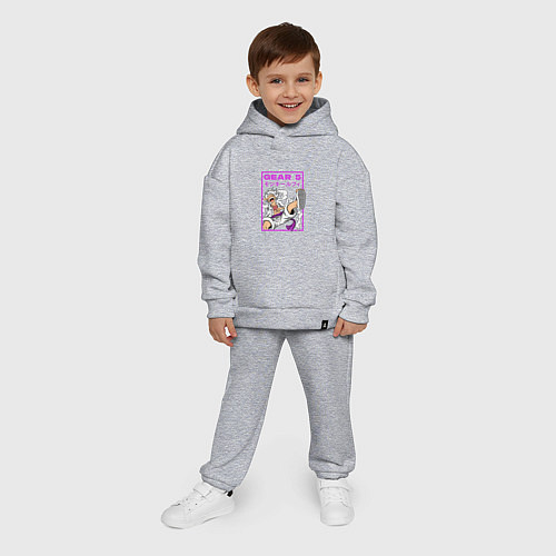 Детский костюм оверсайз One piece - gear 5 белый / Меланж – фото 4
