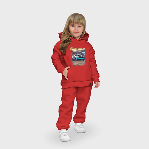 Детский костюм оверсайз Авто Додж Челленджер / Красный – фото 3