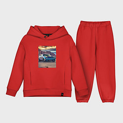 Детский костюм оверсайз Авто Додж Челленджер, цвет: красный