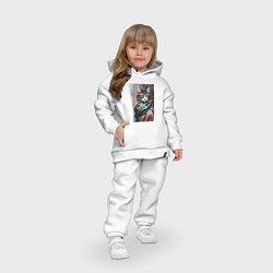 Детский костюм оверсайз Городской котяра - модник, цвет: белый — фото 2