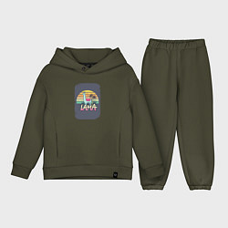 Детский костюм оверсайз Colorful Llama, цвет: хаки