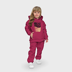 Детский костюм оверсайз Принт зебра черно- золотой, цвет: маджента — фото 2