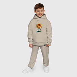 Детский костюм оверсайз PvZ подсолнушек, цвет: миндальный — фото 2