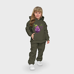 Детский костюм оверсайз Баклажаново - баклажану фиолетово, цвет: хаки — фото 2