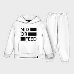 Детский костюм оверсайз Mid or feed, цвет: белый