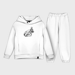 Детский костюм оверсайз Медоед стильный, цвет: белый