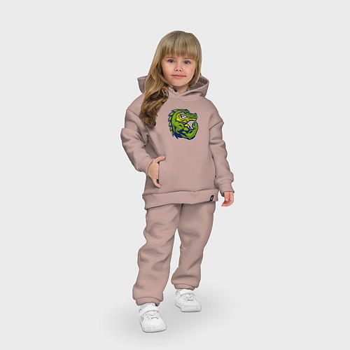 Детский костюм оверсайз Сила крокодила / Пыльно-розовый – фото 3