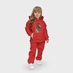 Детский костюм оверсайз Конь в бежевом пальто, цвет: красный — фото 2