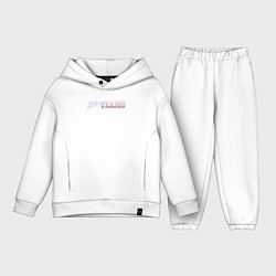 Детский костюм оверсайз Newjeans logo, цвет: белый
