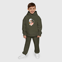 Детский костюм оверсайз Юрий Гагарин - первый космонавт, цвет: хаки — фото 2