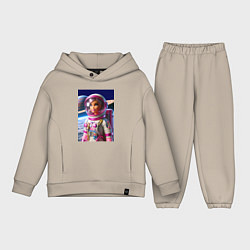 Детский костюм оверсайз Барби - крутой космонавт, цвет: миндальный