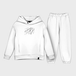 Детский костюм оверсайз Формула-1, цвет: белый