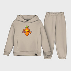 Детский костюм оверсайз Морковь на спорте, цвет: миндальный