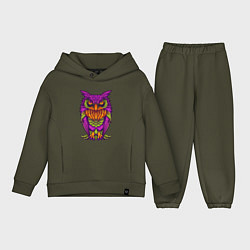 Детский костюм оверсайз Purple owl, цвет: хаки