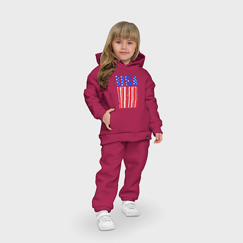 Детский костюм оверсайз America flag / Маджента – фото 3