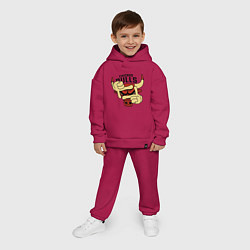 Детский костюм оверсайз Bulls logo with hands, цвет: маджента — фото 2