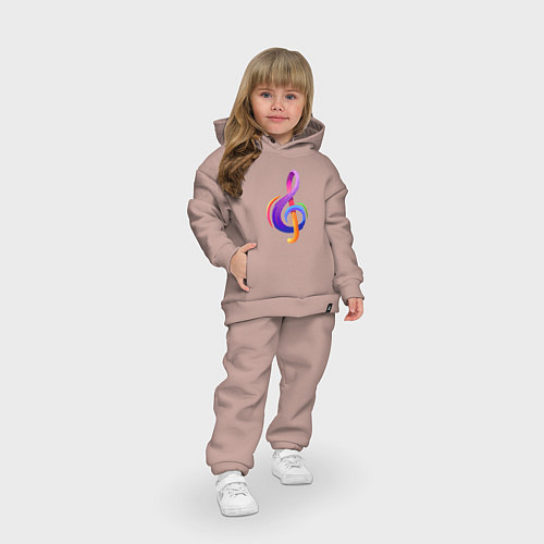 Детский костюм оверсайз Скрипичный ключ в цвете / Пыльно-розовый – фото 3