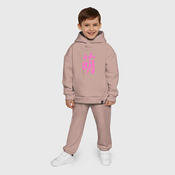 Детский костюм оверсайз Милый иероглиф, цвет: пыльно-розовый — фото 2