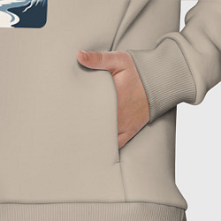 Детский костюм оверсайз Горный пейзаж в японском стиле, цвет: миндальный — фото 2