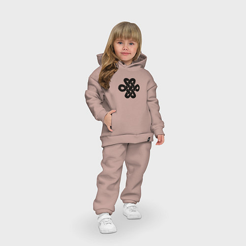 Детский костюм оверсайз Черный кельтский узор / Пыльно-розовый – фото 3