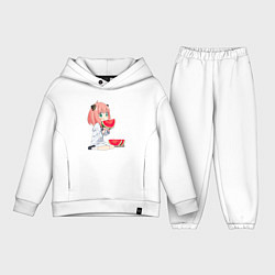 Детский костюм оверсайз Аня ест арбуз, аниме семья шпиона, цвет: белый