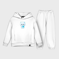 Детский костюм оверсайз Белый полярный медвежонок, цвет: белый
