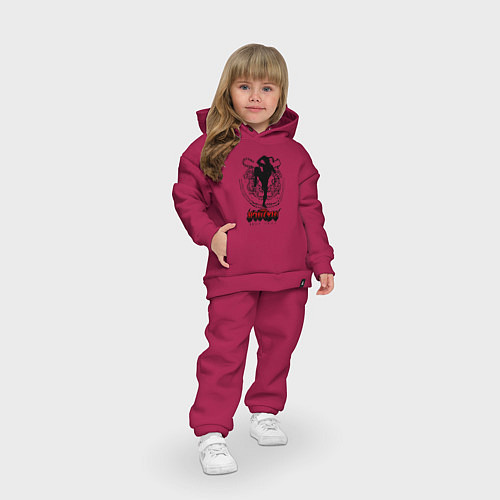 Детский костюм оверсайз Муай тай боец / Маджента – фото 3