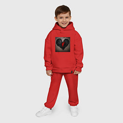 Детский костюм оверсайз Треск в сердце, цвет: красный — фото 2