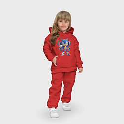 Детский костюм оверсайз Соник в наушниках, цвет: красный — фото 2