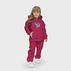 Детский костюм оверсайз Color tetris, цвет: маджента — фото 2