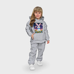 Детский костюм оверсайз Кролик под звёздами, цвет: меланж — фото 2