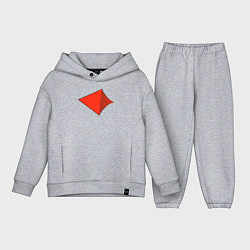Детский костюм оверсайз Красные треугольники в перспективе, цвет: меланж