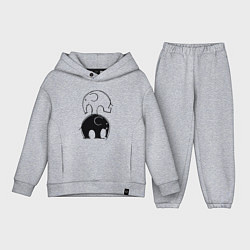 Детский костюм оверсайз Cute elephants, цвет: меланж