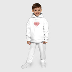 Детский костюм оверсайз Hearts love, цвет: белый — фото 2