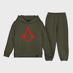 Детский костюм оверсайз Red logo of assassins, цвет: хаки