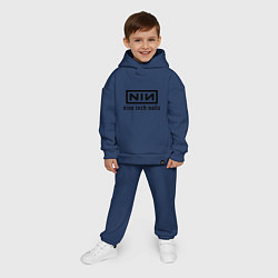 Детский костюм оверсайз NIN: Nine inch nails, цвет: тёмно-синий — фото 2