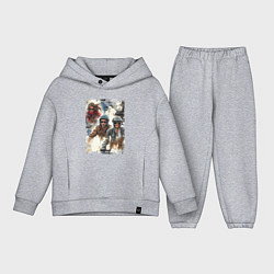 Детский костюм оверсайз Мотокросс -акварель, цвет: меланж