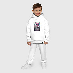 Детский костюм оверсайз Модная кошечка из Нью-Йорка, цвет: белый — фото 2