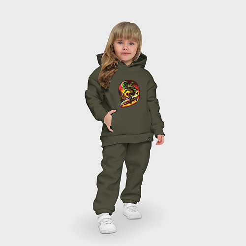 Детский костюм оверсайз Космический скейтер / Хаки – фото 3