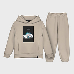 Детский костюм оверсайз Subaru авто, цвет: миндальный