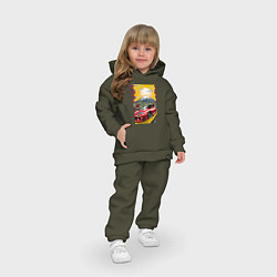 Детский костюм оверсайз Toyota Supra jdm автомобиль, цвет: хаки — фото 2