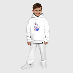 Детский костюм оверсайз Кролики с книжкой, цвет: белый — фото 2