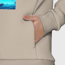 Детский костюм оверсайз Краб Губка Боб в мегаполисе - киберпанк, цвет: миндальный — фото 2