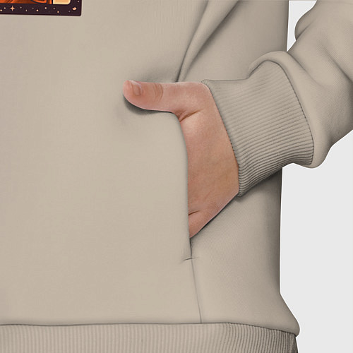 Детский костюм оверсайз Пришелец и кот-единорог / Миндальный – фото 3